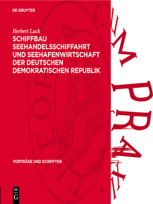 cover image of Schiffbau Seehandelsschiffahrt und Seehafenwirtschaft der Deutschen Demokratischen Republik